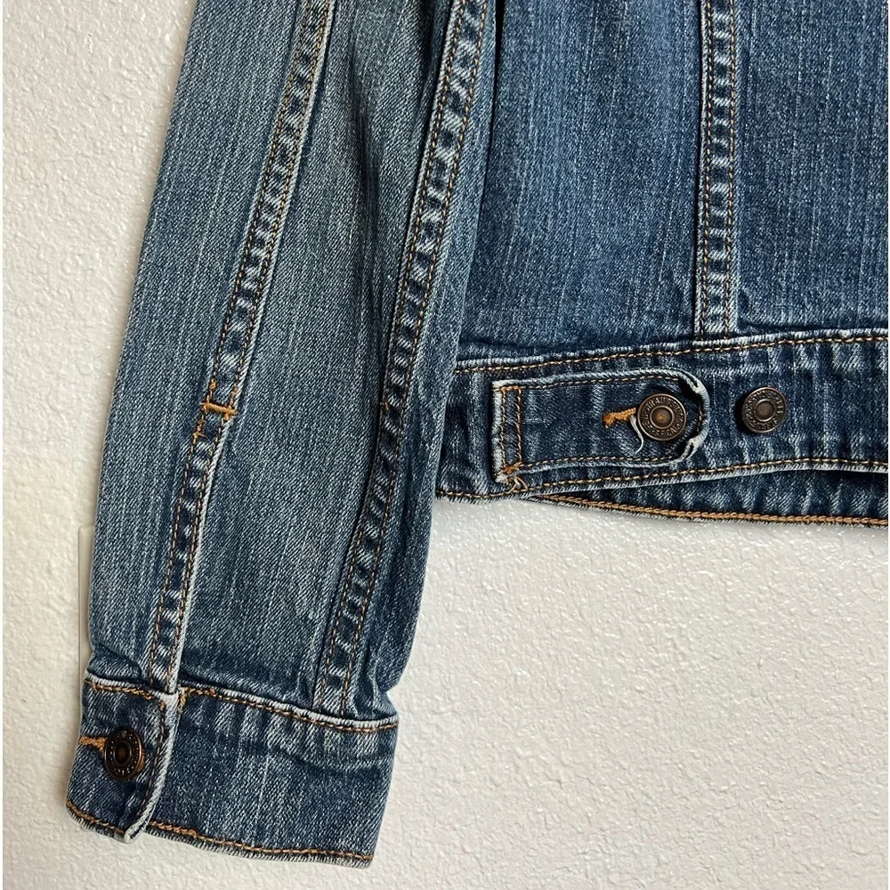 Levi’s Crop Jean Jacket Distressed Cowgirl Size Small
